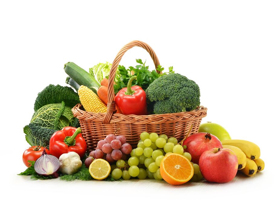 friss gyümölcsök és zöldségek diéta alatt